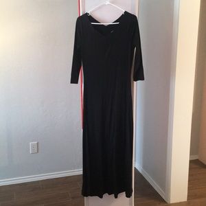 Black V-Neck Maxi Dress